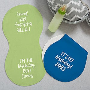 Family Birthday Personalized Burp Cloths - Set of 2 - 28924