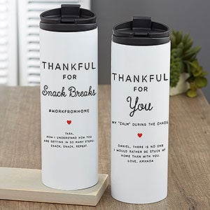 Thankful For Personalized 16 oz. Travel Tumbler - 28968