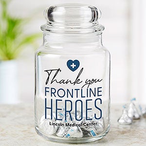 Thank You Frontline Heroes Personalized Candy Jar - 28976