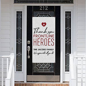 Thank You Frontline Heroes Personalized Door Banner - 28977