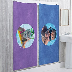 Watercolor Photo Personalized 35x72 Bath Towel - 28978-L