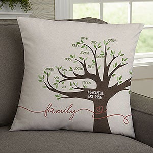 Our Family Tree Personalized 18-inch Velvet Throw Pillow - 28987-LV