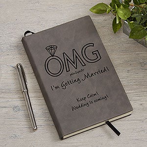 OMG Im Getting Married philoSophies® Personalized Charcoal Wedding Planner - 29009-C