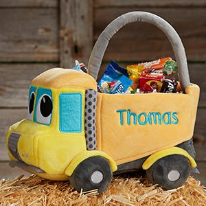 Construction Truck Embroidered Plush Halloween Treat Bag - 29012