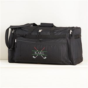 Crossed Clubs Embroidered Duffel Bag - Black - 29016