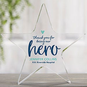 Home Of A Hero Personalized Colored Star Keepsake - 29036