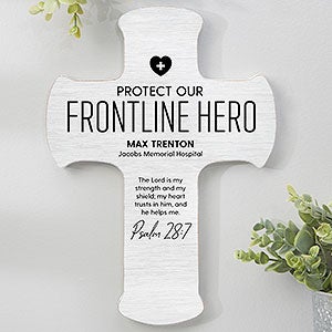 Protect Our Frontline Hero Personalized Wall Cross - 8x12 - 29038-L
