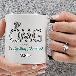 OMG Im Getting Married philoSophies® Personalized Mug 11 oz.- Black - 29046-B
