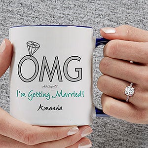 OMG Im Getting Married philoSophies Personalized Mug 11 oz Blue - 29046-BL