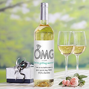 OMG Youre Getting Married philoSophies® Personalized Wine Label - 29048