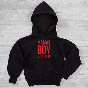 Mamas Boy Personalized Hanes Kids Hooded Sweatshirt - 29107-YHS