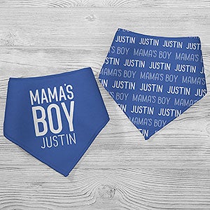 Mamas Boy Personalized Bandana Bibs- Set of 2 - 29109-BB