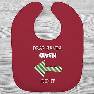 Dear Santa Personalized Christmas Baby Bib - 29176-B