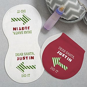 Dear Santa Personalized Christmas Burp Cloths - Set of 2 - 29177-B