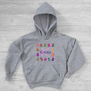 Colorful Eggs Personalized Easter Hanes® Kids Hooded Sweatshirt - 29194-YHS