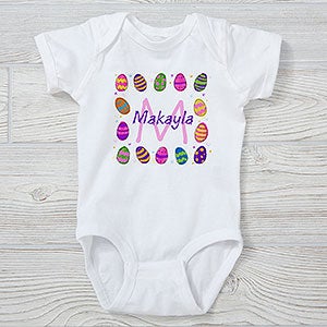 Colorful Eggs Personalized Easter Baby Bodysuit - 29195-CBB