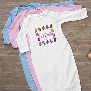 Colorful Eggs Personalized Easter Baby Gown - 29195-G