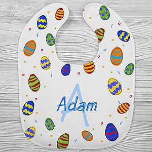 Colorful Eggs Personalized Easter Baby Bib - 29196-B