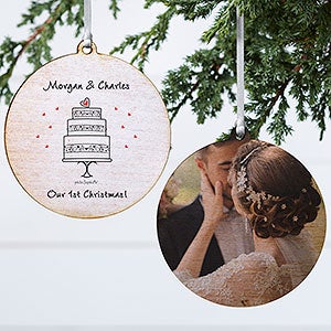 Wedding Celebration philoSophies® Personalized Ornament 3.75 Wood -2 Sided - 29210-2W