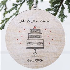 Wedding Celebration philoSophies® Personalized Ornament 3.75 Wood - 1 Sided - 29210-1W