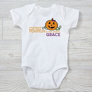 Cutest Pumpkin In The Patch Personalized Baby Bodysuit - 29214-CBB