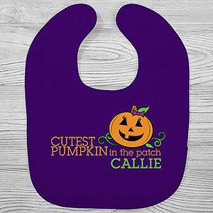 Cutest Pumpkin In The Patch Personalized Baby Bib - 29215-B