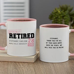 Officially Retired Personalized Coffee Mug 11 oz Pink - 29245-P