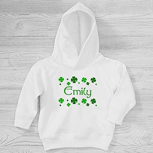 Lucky Clover Personalized St. Patricks Day Toddler Hooded Sweatshirt - 29251-CTHS