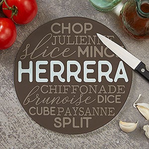 Kitchen Talk Personalized Round Glass Cutting Board - 8