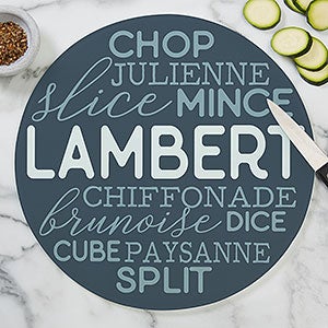 Kitchen Talk Personalized Round Glass Cutting Board - 12