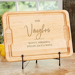 Classic Elegance Family Personalized Hardwood Cutting Board- 12x17 - 29268