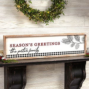 Festive Foliage Whitewashed Barnwood Frame Wall Art - 30x8 - 29291W-30x8