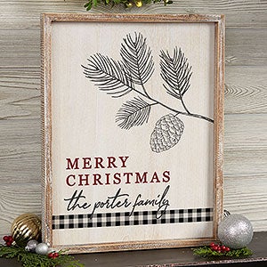 Festive Foliage Whitewashed Barnwood Frame Wall Art - 14x18 - 29291W-14x18