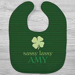 Born Lucky Personalized Baby Bib - 29303-B