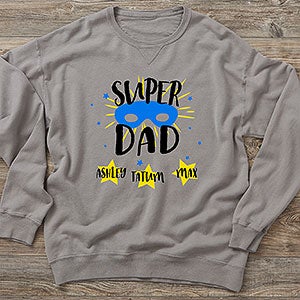 Daddy Is My Super Hero Personalized Hanes® Adult ComfortWash™ Sweatshirt - 29314-CWS