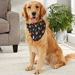 Halloween Icon Personalized Dog Bandana - Large - 29315-L