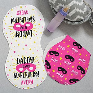 Who Is Your Super Hero Personalized Burp Cloths - Set of 2 - 29325