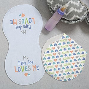 You Are Loved Personalized Burp Cloths - Set of 2 - 29334-B