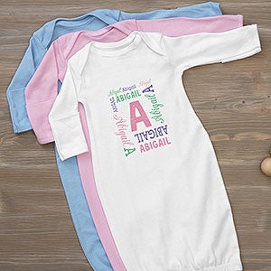 Repeating Name Personalized Baby Gown - 29338-G