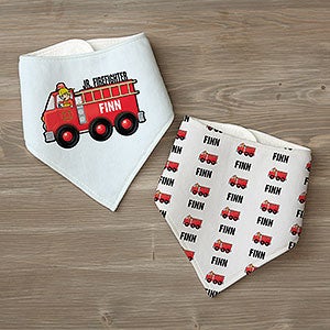 Jr. Firefighter Personalized Baby Bandana Bib Set - 29419-BB