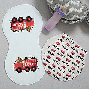 Jr. Firefighter Personalized Burp Cloths - Set of 2 - 29420-B