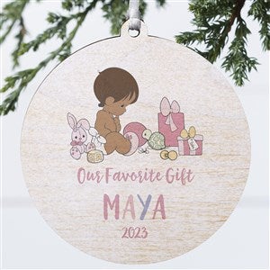 Precious Moments Our Favorite Gift Baby Girl Ornament - 1 Sided Wood - 29424-1W