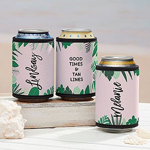 Palm Leaves Personalized Can & Bottle Wrap - 29425