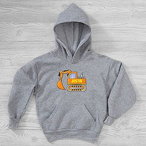 Construction Trucks Personalized Hanes Kids Hooded Sweatshirt - 29442-YHS