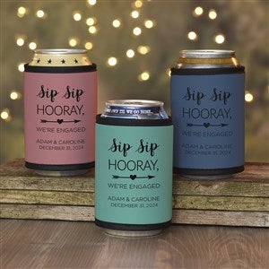 Sip Sip Hooray Personalized Engagement Can & Bottle Wrap - 29481