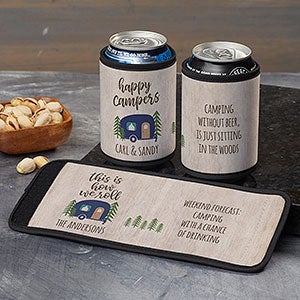 Happy Camper Personalized Camping Can & Bottle Wrap - 29488