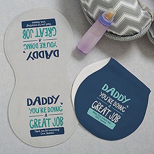 Daddy, You're Doing A Great Job Personalized Burp Cloths - Set of 2 - 29518-B