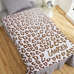 Leopard Print Personalized 50x60 Sweatshirt Blanket - 29527-SW