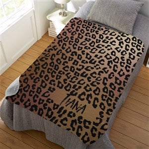 Leopard Print Personalized 50x60 Quilted Blanket - 29527-Q