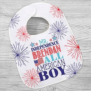 Red, White and Blue Personalized Baby Bib - 29541-B